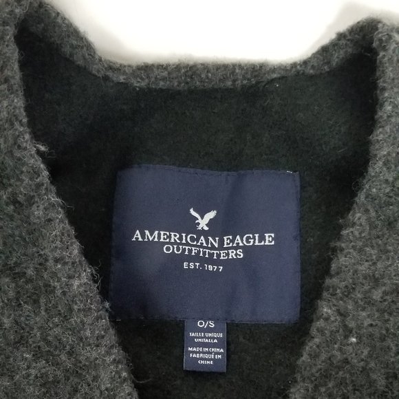 Gray Wool AEO Open Cardigan Poncho - Picture 6 of 6